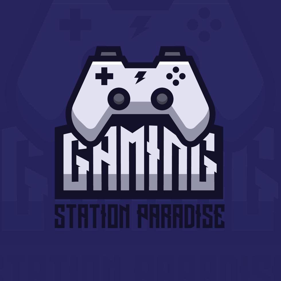 enkel minimalistisk gamepad-joystick-spellogotypdesign vektor