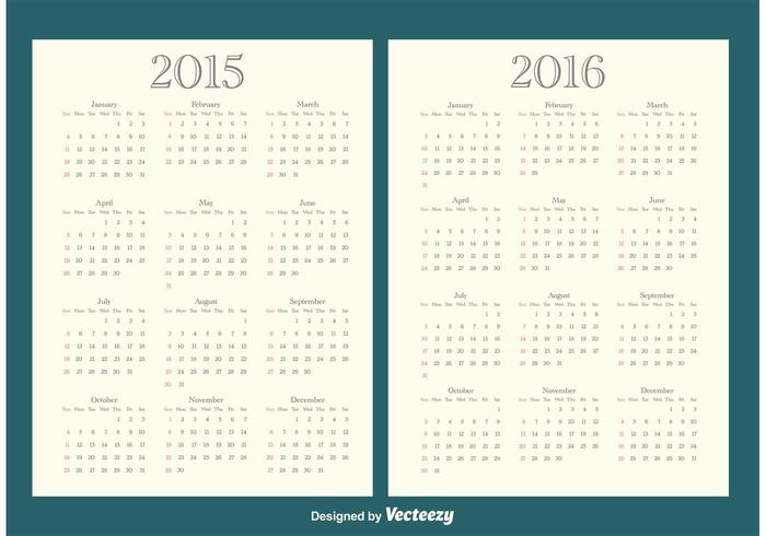 2015/2016 Kalender vektor