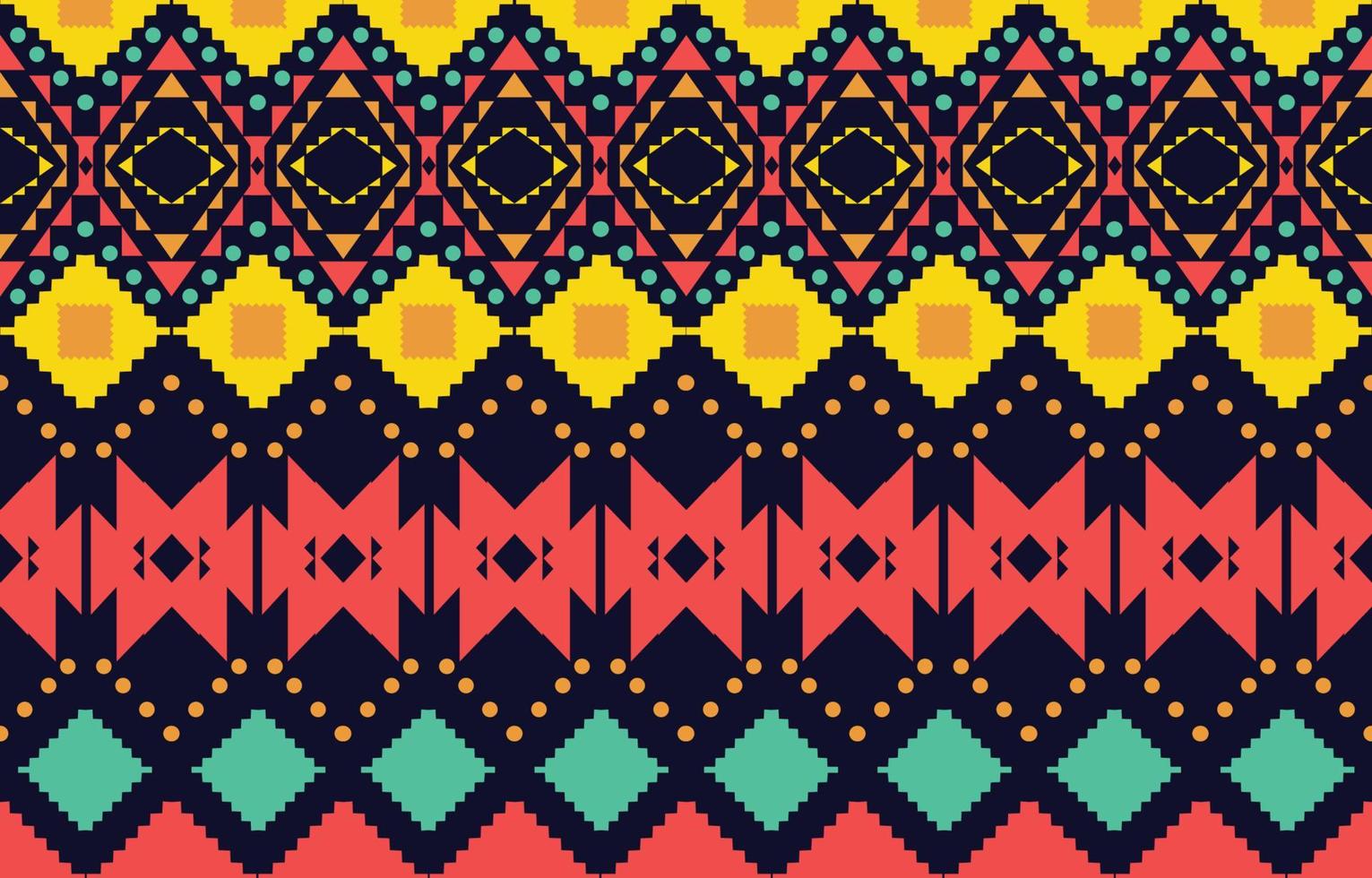 Navajo-Indianer-Stoff nahtloses Muster, geometrischer Stammes-ethnischer traditioneller Hintergrund, Design-Elemente, Design für Teppich, Tapete, Kleidung, Teppich, Interieur, Stickerei-Vektor-Illustration. vektor