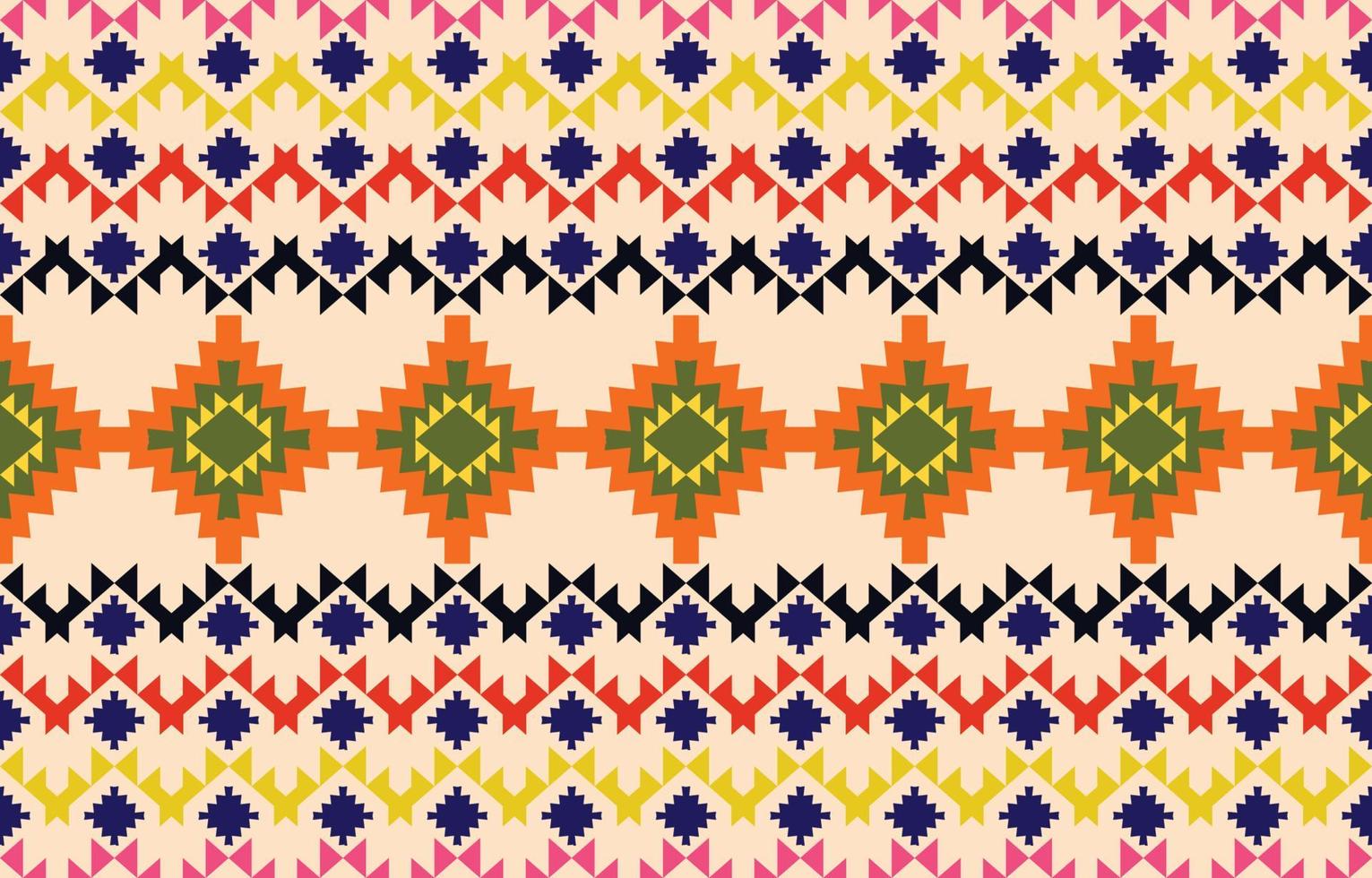 Navajo-Indianer-Stoff nahtloses Muster, geometrischer Stammes-ethnischer traditioneller Hintergrund, Design-Elemente, Design für Teppich, Tapete, Kleidung, Teppich, Interieur, Stickerei-Vektor-Illustration. vektor