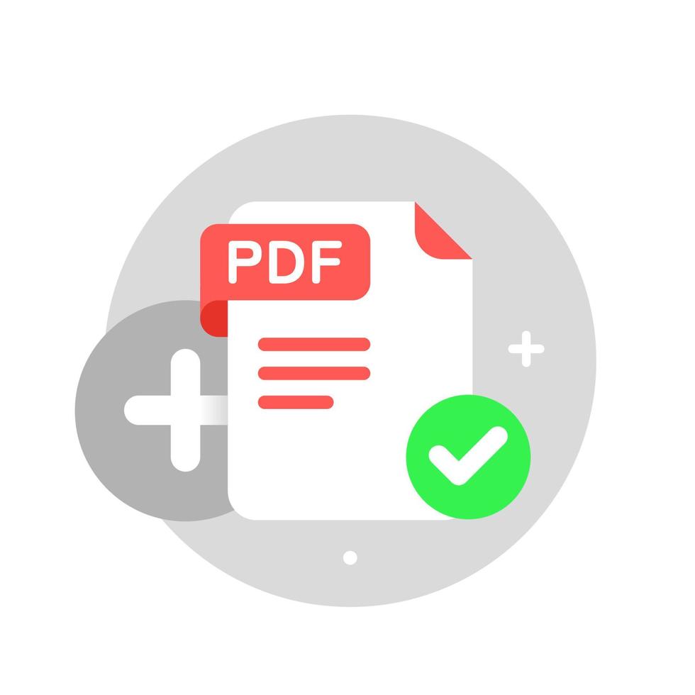 Dokument mit Dateikonzeptillustration im PDF-Format hochladen flacher Designvektor eps10. modernes grafisches element für die zielseite, leere benutzeroberfläche, infografik, symbol vektor