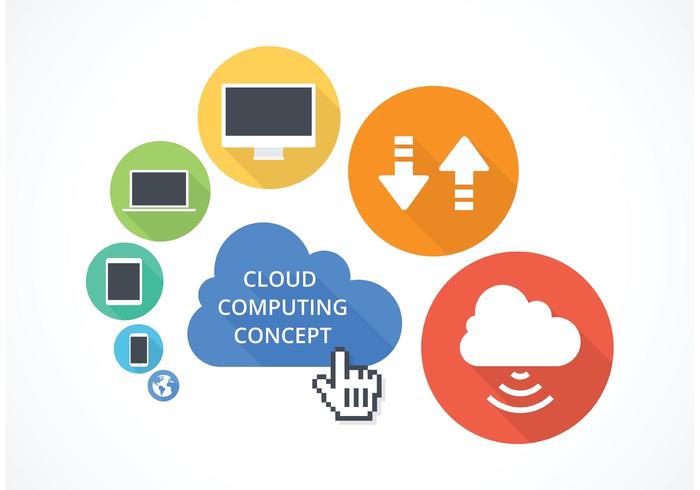 Free Vector Cloud Computing Konzept