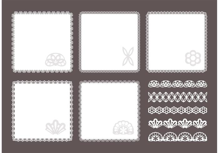 Free Square Doily Vektor Set