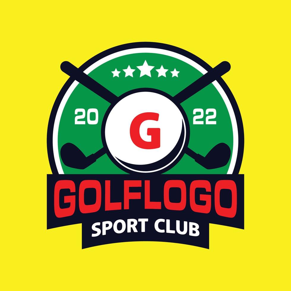 golf logo design, sport logotyp vektor
