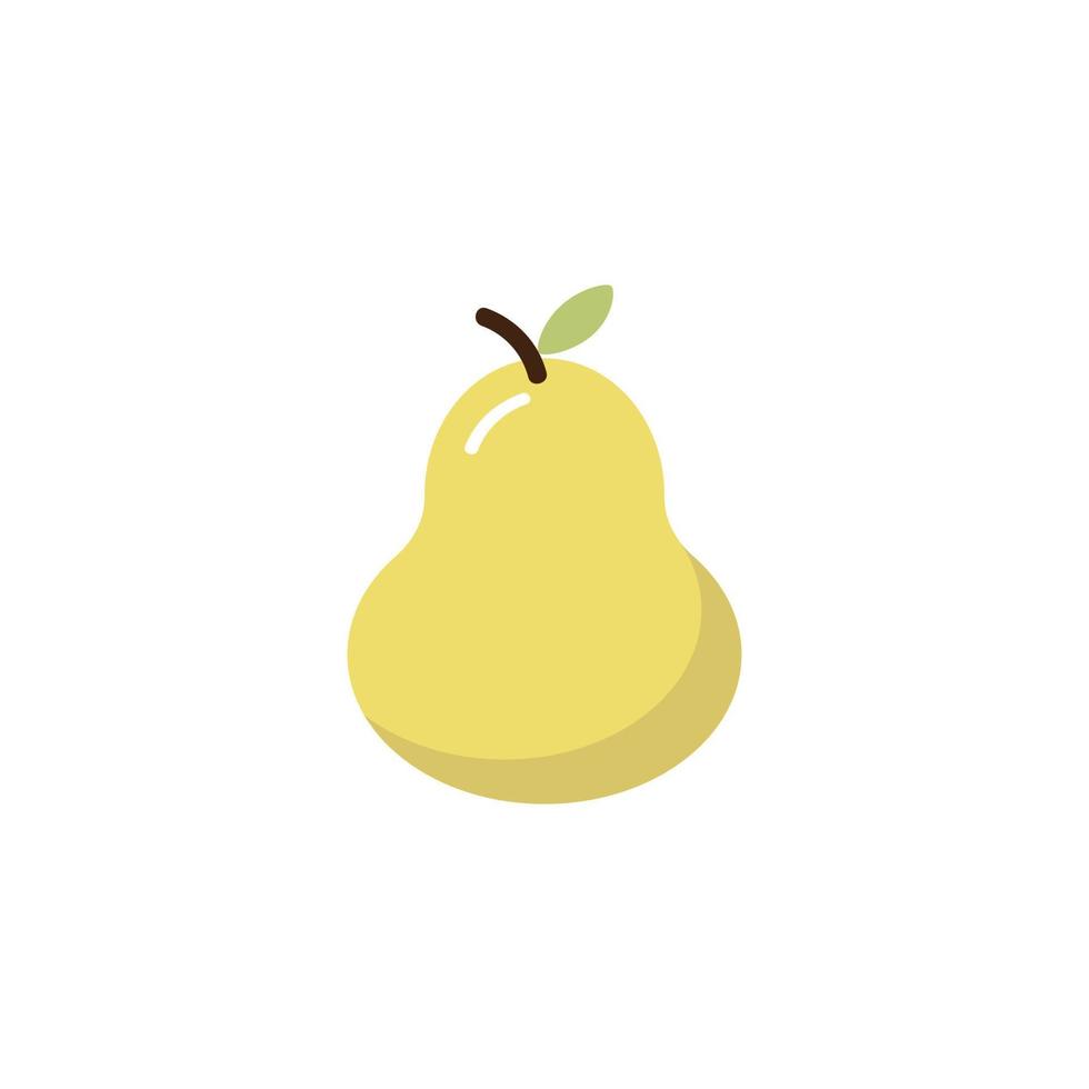 ikon ett enkelt päron i platt tecknad stil på en vit isolerad bakgrund. vektor illustration