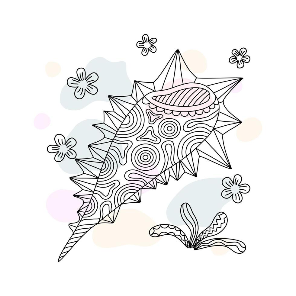 Muschelmuster-Sammlungsvektor im Doodle-Stil auf pastellfarbenem Hintergrund für Digitaldruck, Kleidungsmuster, Taschendesigns, Stoffmuster, Leinwanddrucke, Karten und mehr. vektor