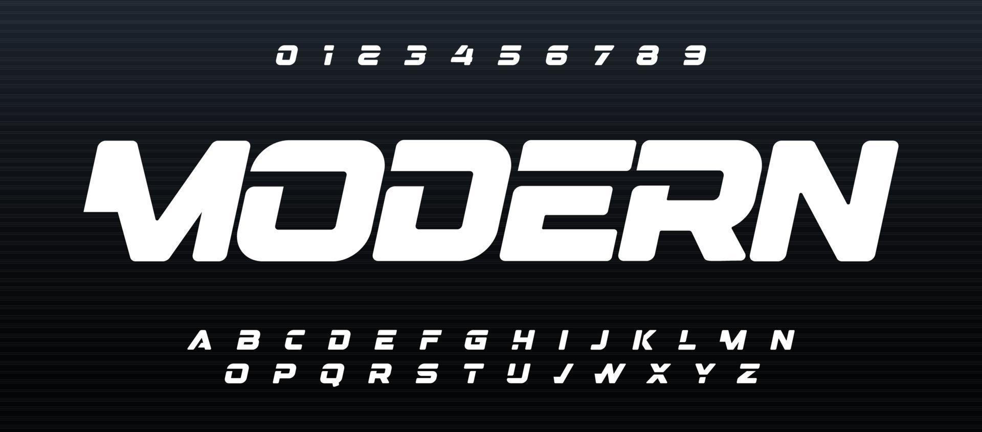 futurism rubrik teckensnitt glödande alfabetet bokstäver design. digital cyber spel logotyp typografi. futuristisk typografisk design för logotyp, rubrik, omslagstitel och monogram. isolerade vektor typuppsättning