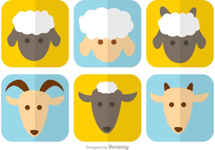 Ziege und Schaf Vektor Gesichter