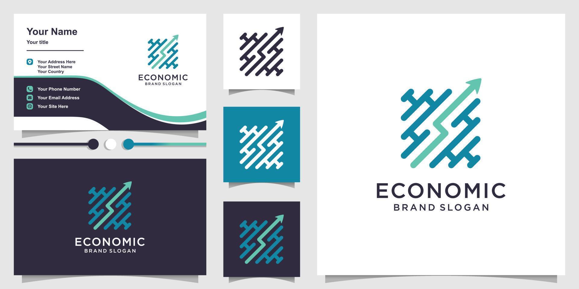 ekonomisk logotyp med kreativa abstrakta element design premium vektor