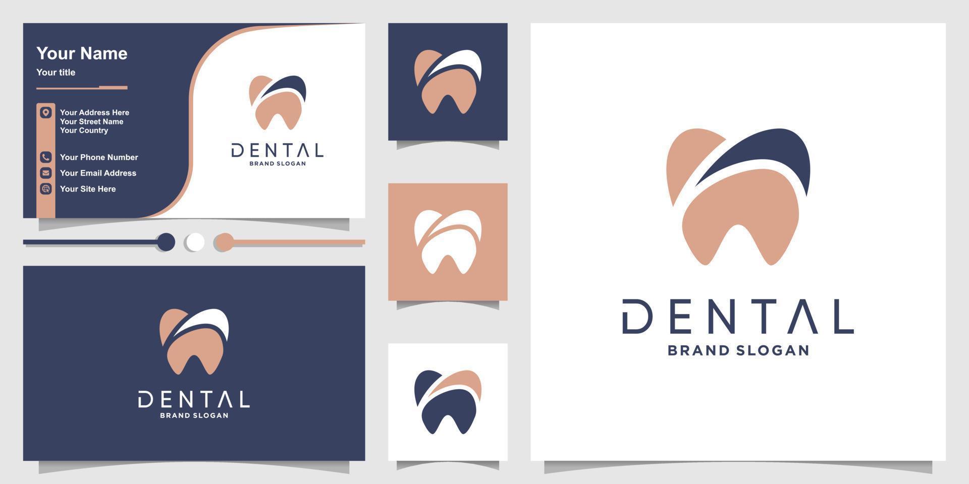 tandläkare logotyp mall med modern unik stil premium vektor