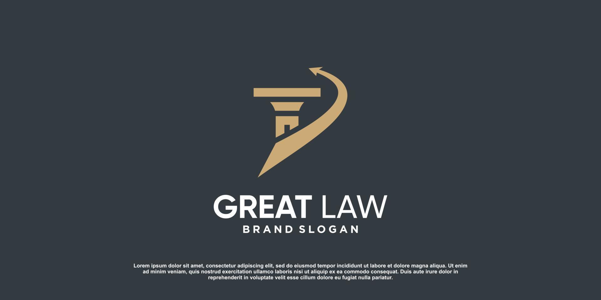 Law-Logo für Justiz, Anwalt, Anwaltskanzlei oder Personen-Premium-Vektor vektor