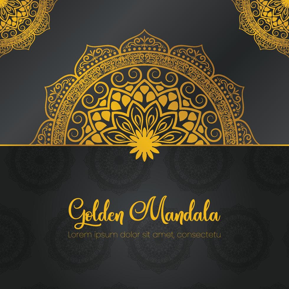 lyxig islamisk gyllene färg mandala design bakgrundsdesign islamisk prydnad vektor