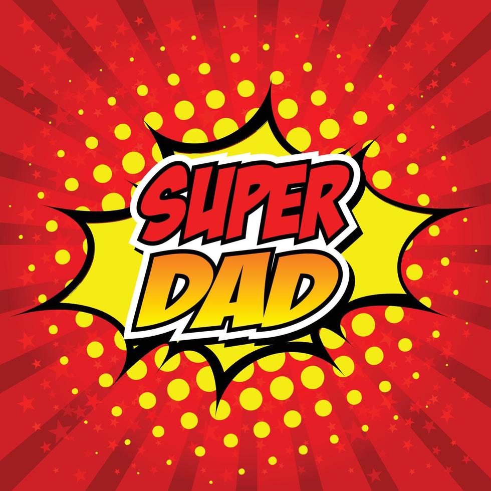 Superdad Comic-Sprechblase, Cartoon vektor