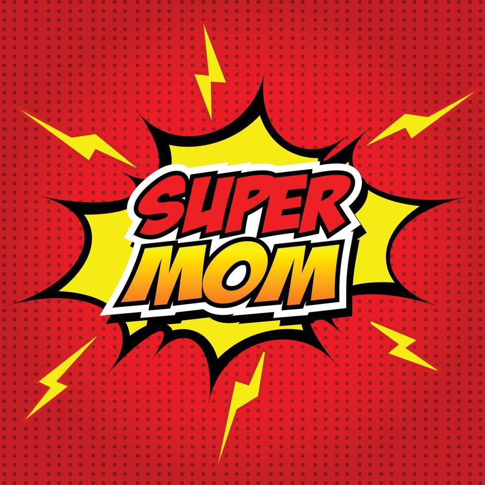 Supermom-Comic-Sprechblase, Cartoon vektor