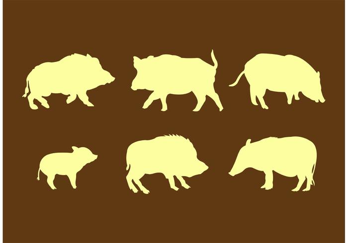 Wild Hog Silhouetten vektor