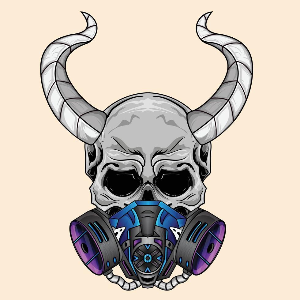 oni mask devil foor tattoos schwarz-weiß gruselige japanische dämonenmaskenillustration vektor