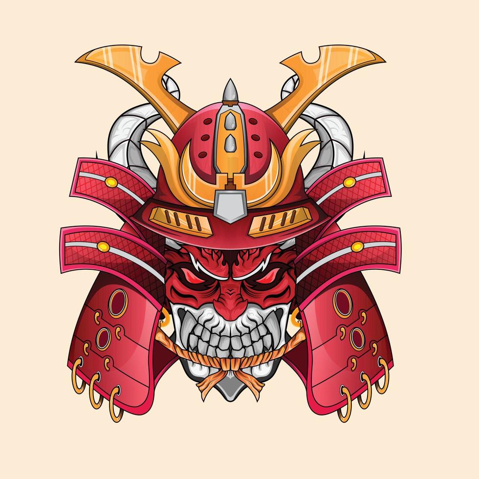 oni mask devil foor tatueringar svart och vit skrämmande japansk demon mask illustration vektor