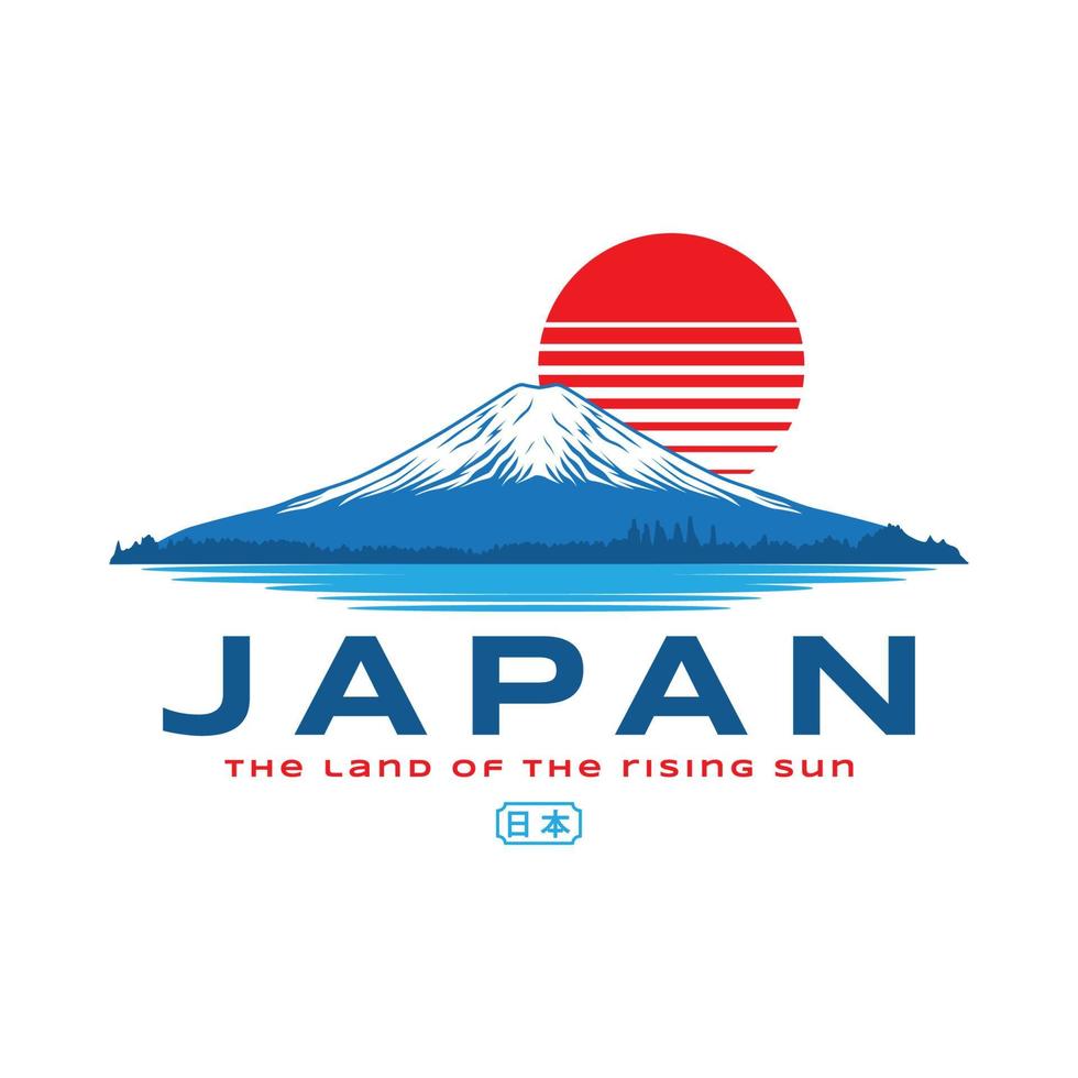 berg Fuji Japan illustration, utomhusäventyr. vektorgrafik för t-shirt, affisch, klistermärke, banderoll och andra användningsområden. vektor
