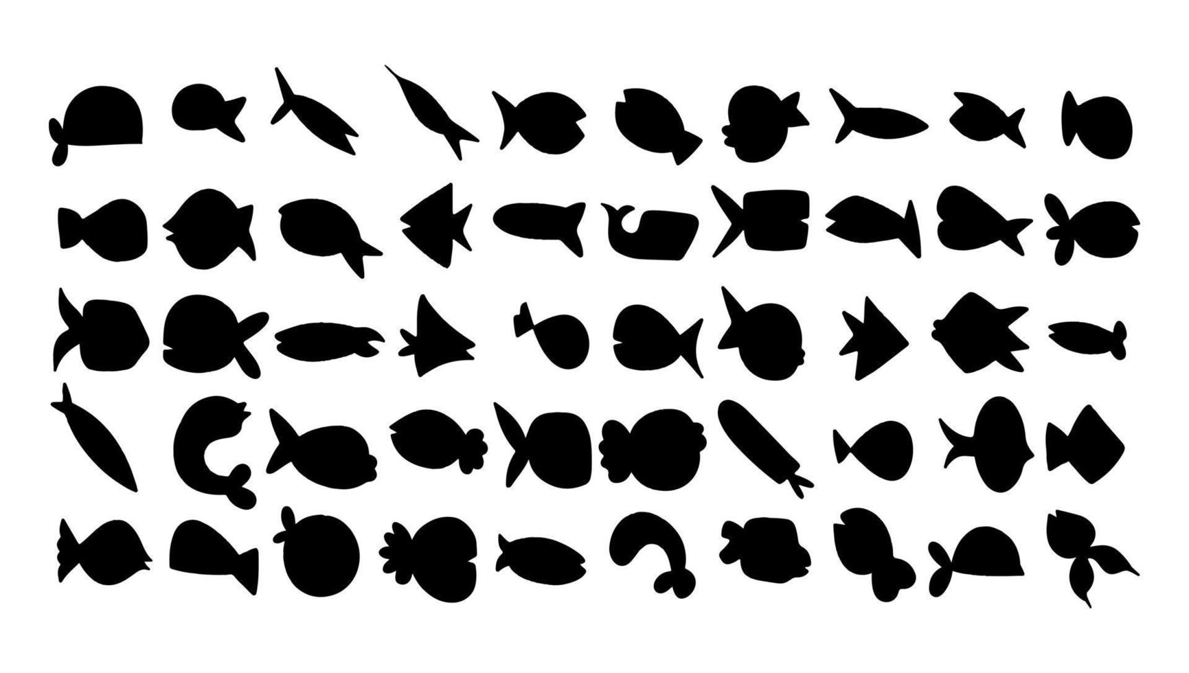 enkel fisk siluett ikon form. vektor isolerade samling