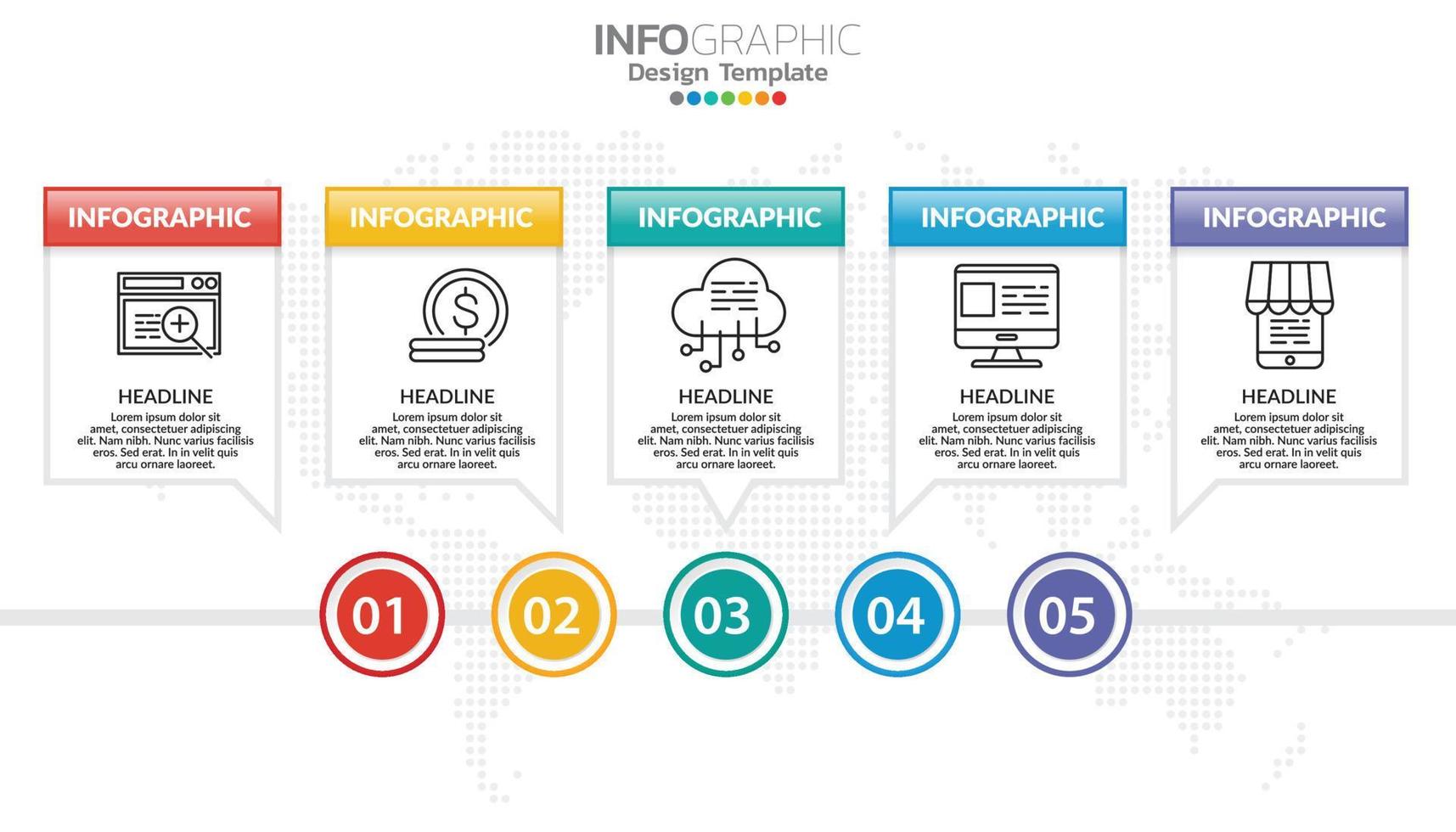 tidslinje infographics designmall med alternativ, processdiagram. vektor