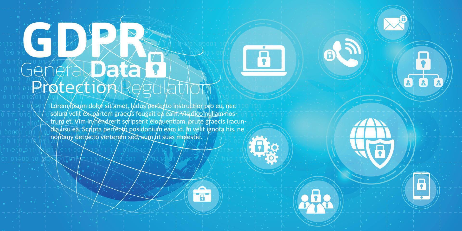 allgemeine datenschutzverordnung gdpr hintergrundkonzept. vektor