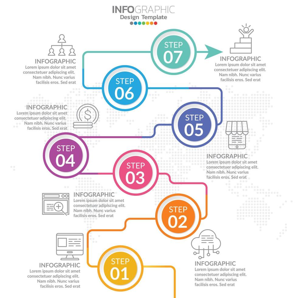 Timeline-Infografik-Designvorlage mit Optionen, Prozessdiagramm. vektor