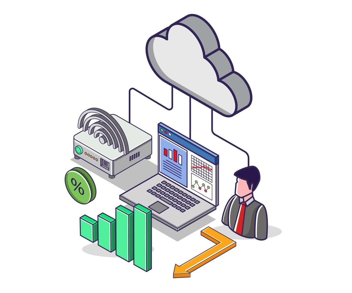 Cloud Signal Server Business Investment Management System vektor