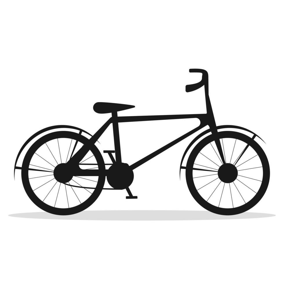 beskrivs cykel symbol vektor ikon siluett design. bra för cykelaffär, folktransport. hälsosamt liv. cykelsport