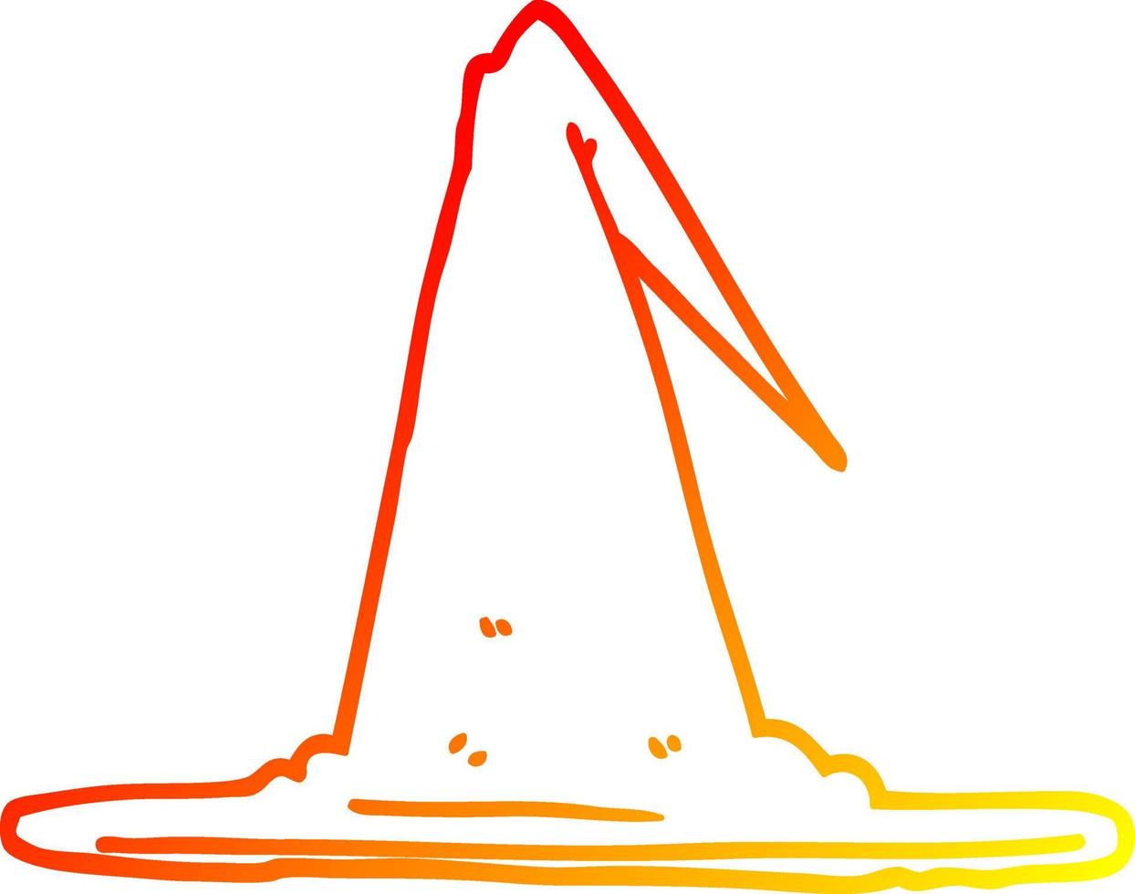 varm gradient linjeteckning tecknad häxa hatt vektor