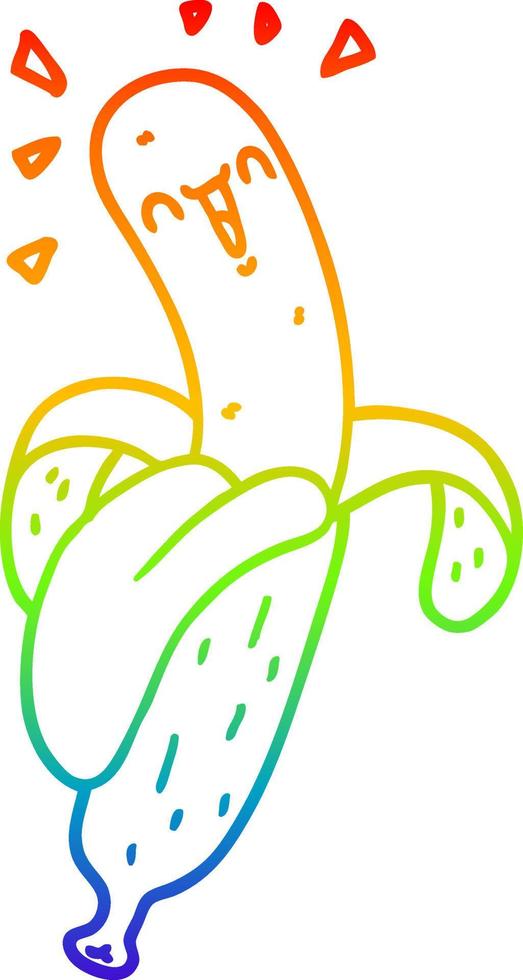 regnbågsgradient linjeteckning tecknad banan vektor