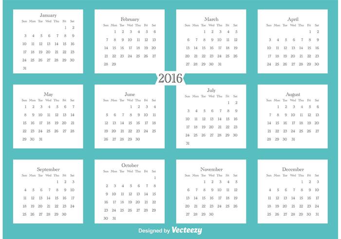 2016 Kalender vektor