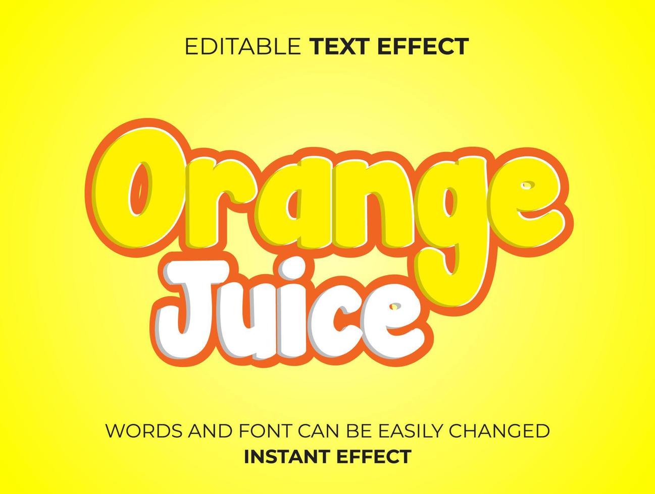 Orangensaft-Texteffekt-Typografie vektor