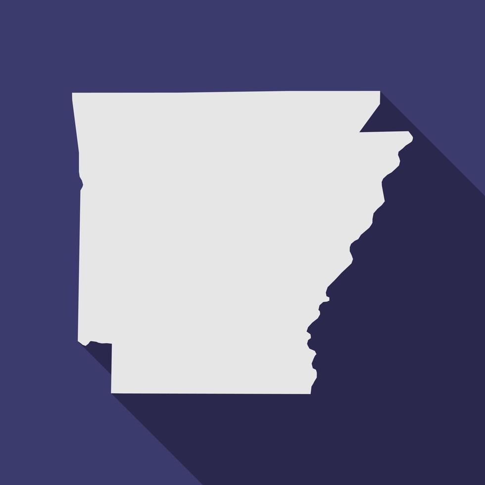 Arkansas delstatskarta med lång skugga vektor