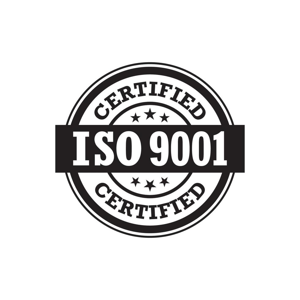 ISO 9001 certifierad etikett, vektorillustration vektor