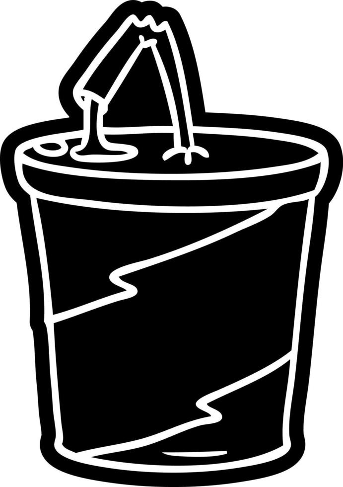 tecknad ikon ritning av snabbmat dryck vektor