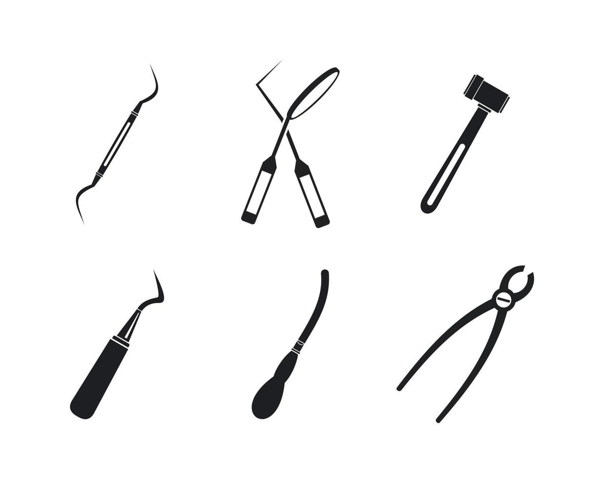 Chirurgie-Instrument-Icon-Set, einfacher Stil vektor