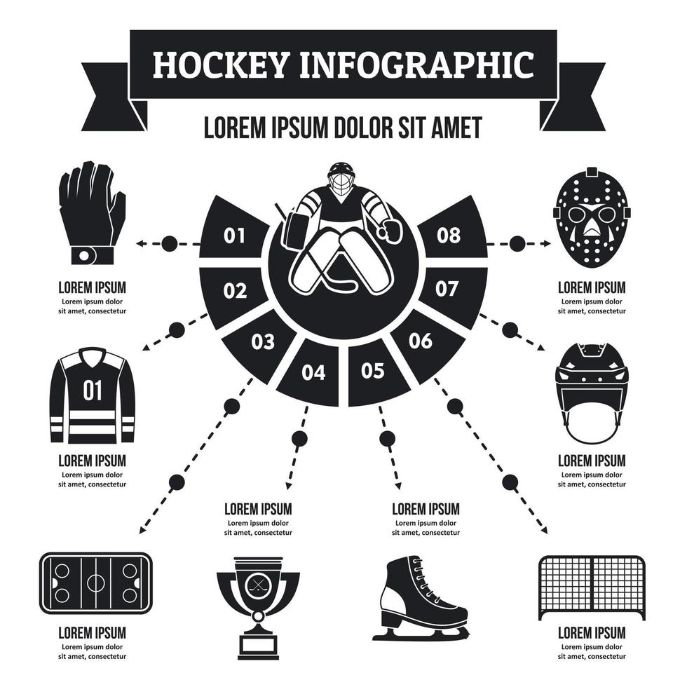 hockey infographic koncept, enkel stil vektor