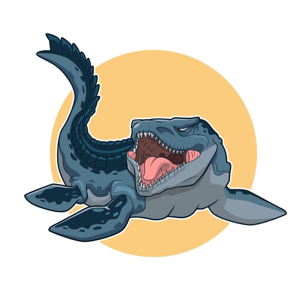 mosasaurus vektor illustration design bra för t-shirt