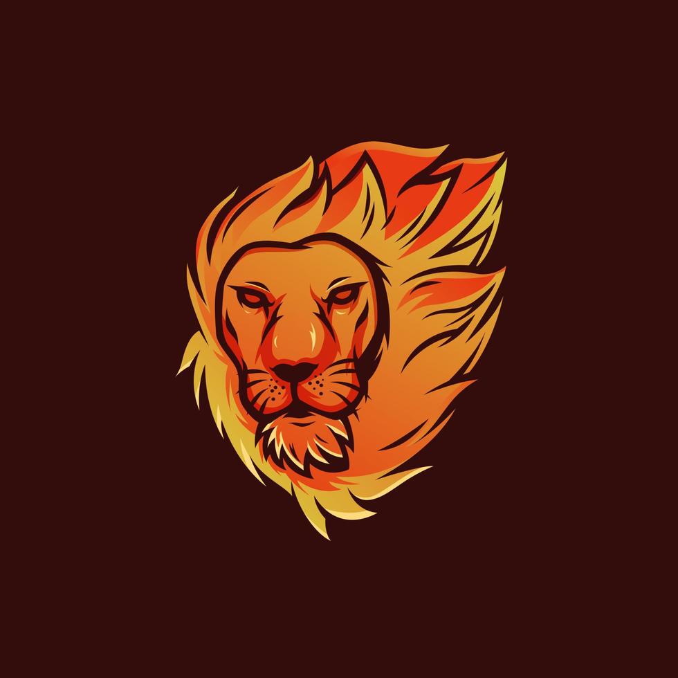 flammande lejon logotyp design vektor