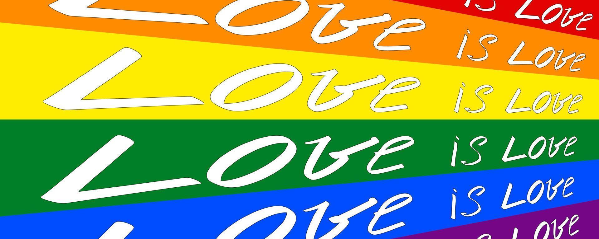 pride banner. text kärlek är kärlek vektor