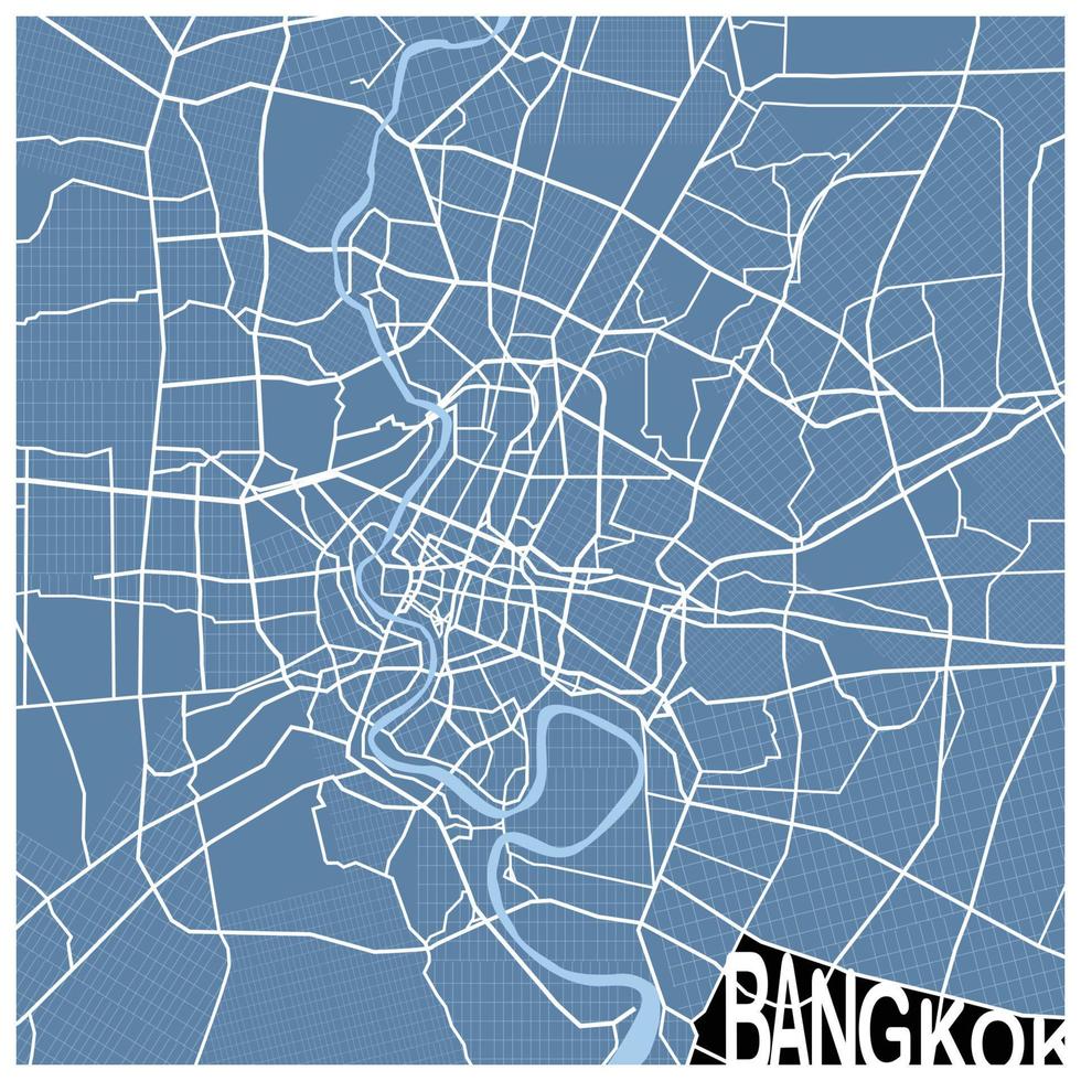 bangkok thailand straßenkunstkarte vektor