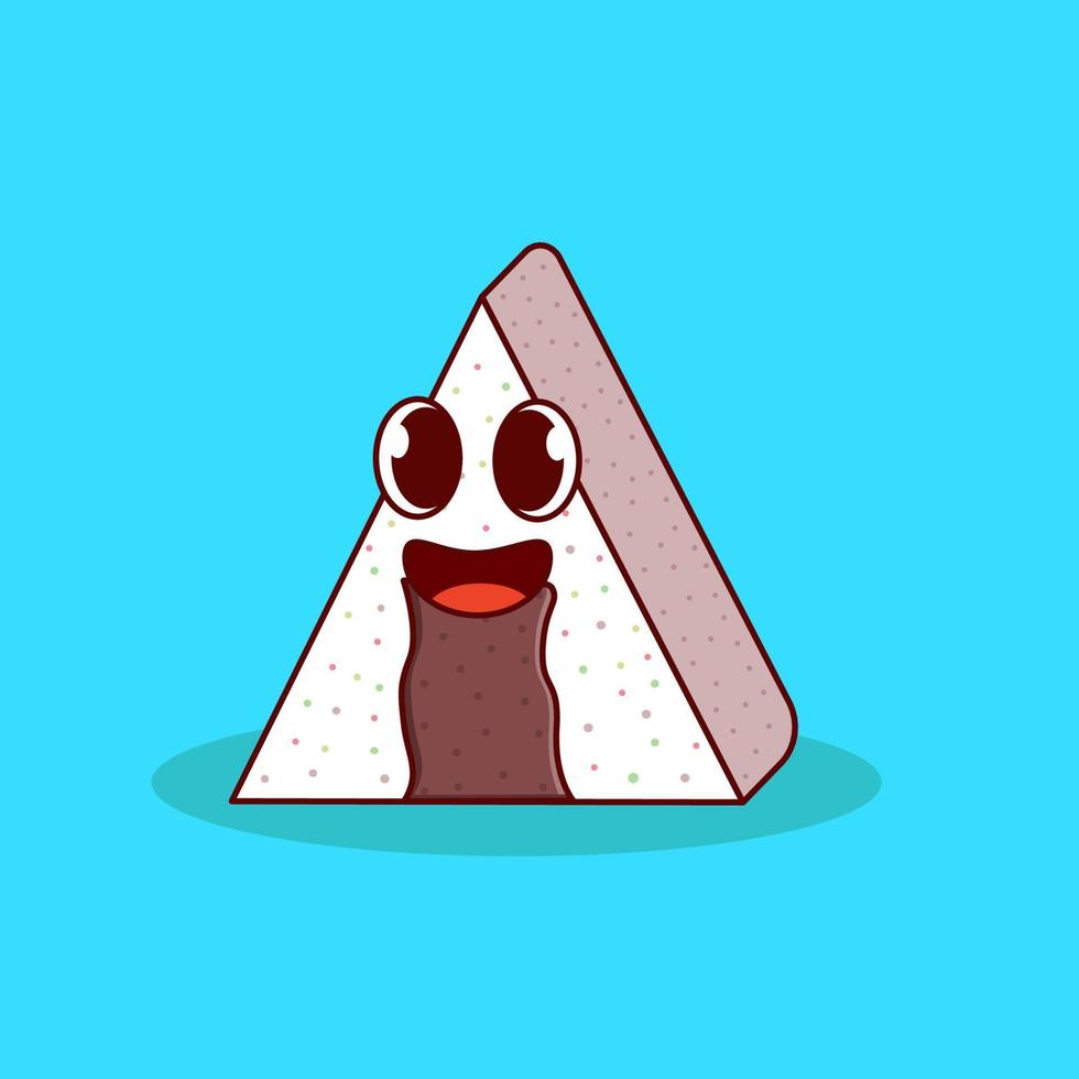 vit onigiri och sushi tecken skrattar isolerade vektorillustration vektor