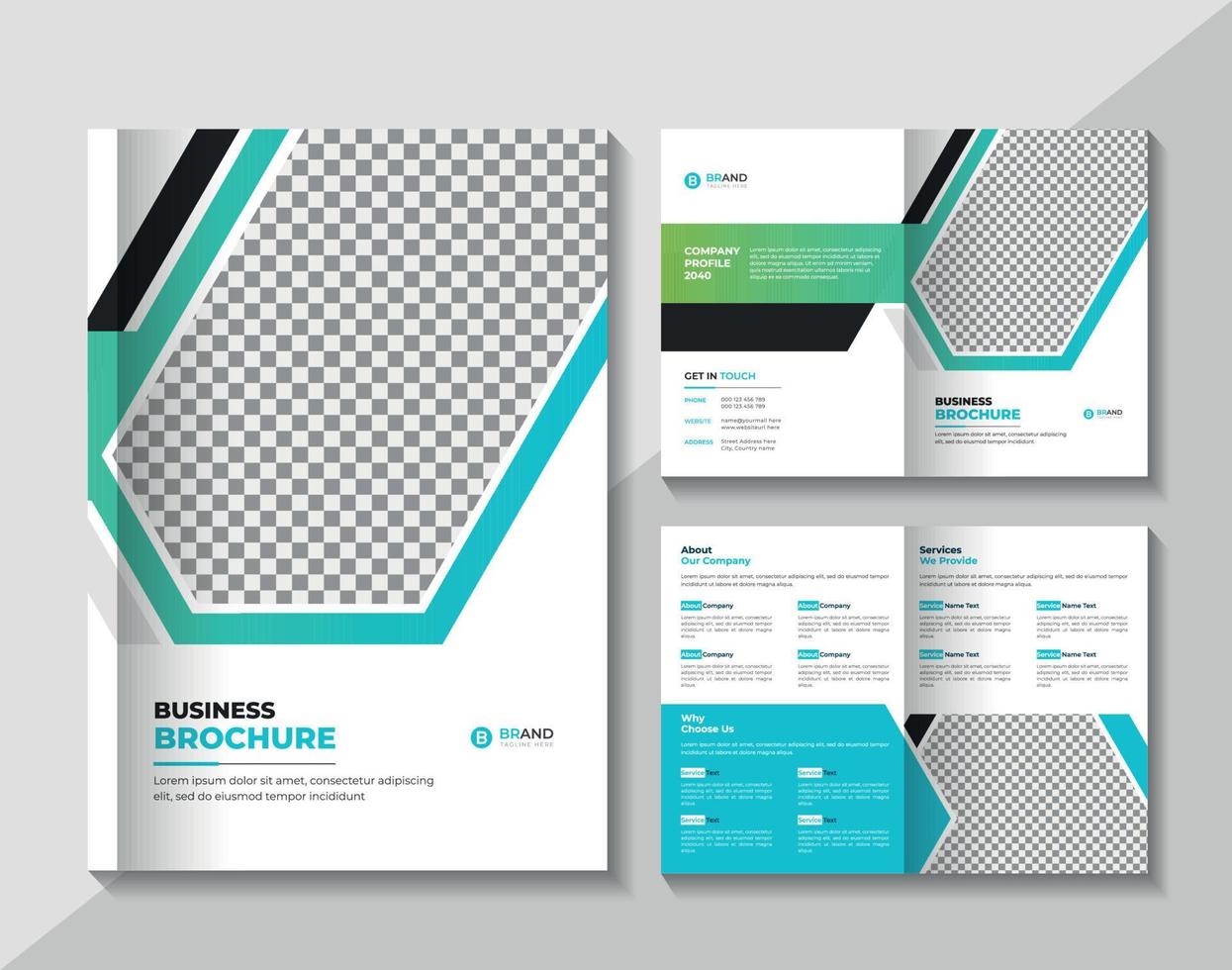 Corporate Business Bifold-Broschüre-Design-Vorlage vektor