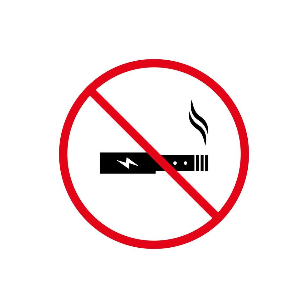 ingen vape svart siluett förbud ikon. varningspiktogram för förbjuden elektronisk cigarett. sluta röka röd meddelandesymbol. varningsskylt för icke vaping missbruk. vape förbjudet. isolerade vektor illustration.