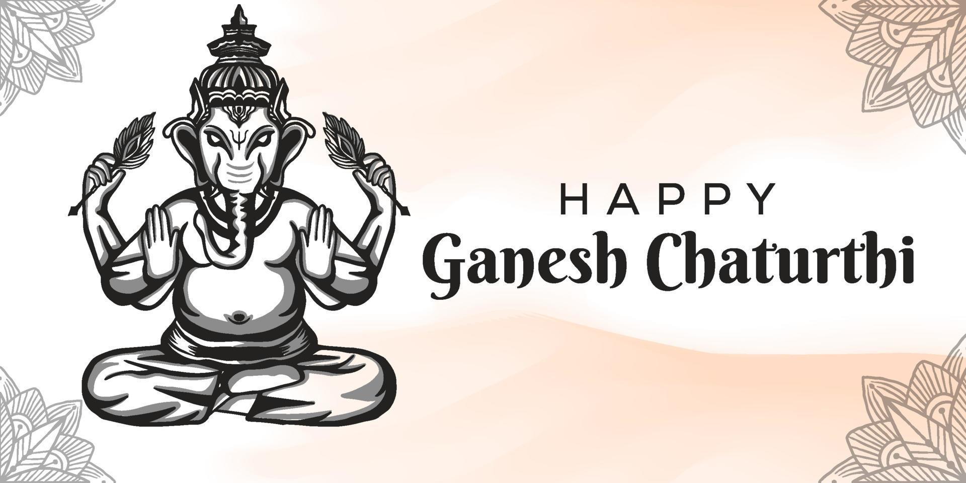 glad ganesh chaturthi festival bakgrund banner vektor