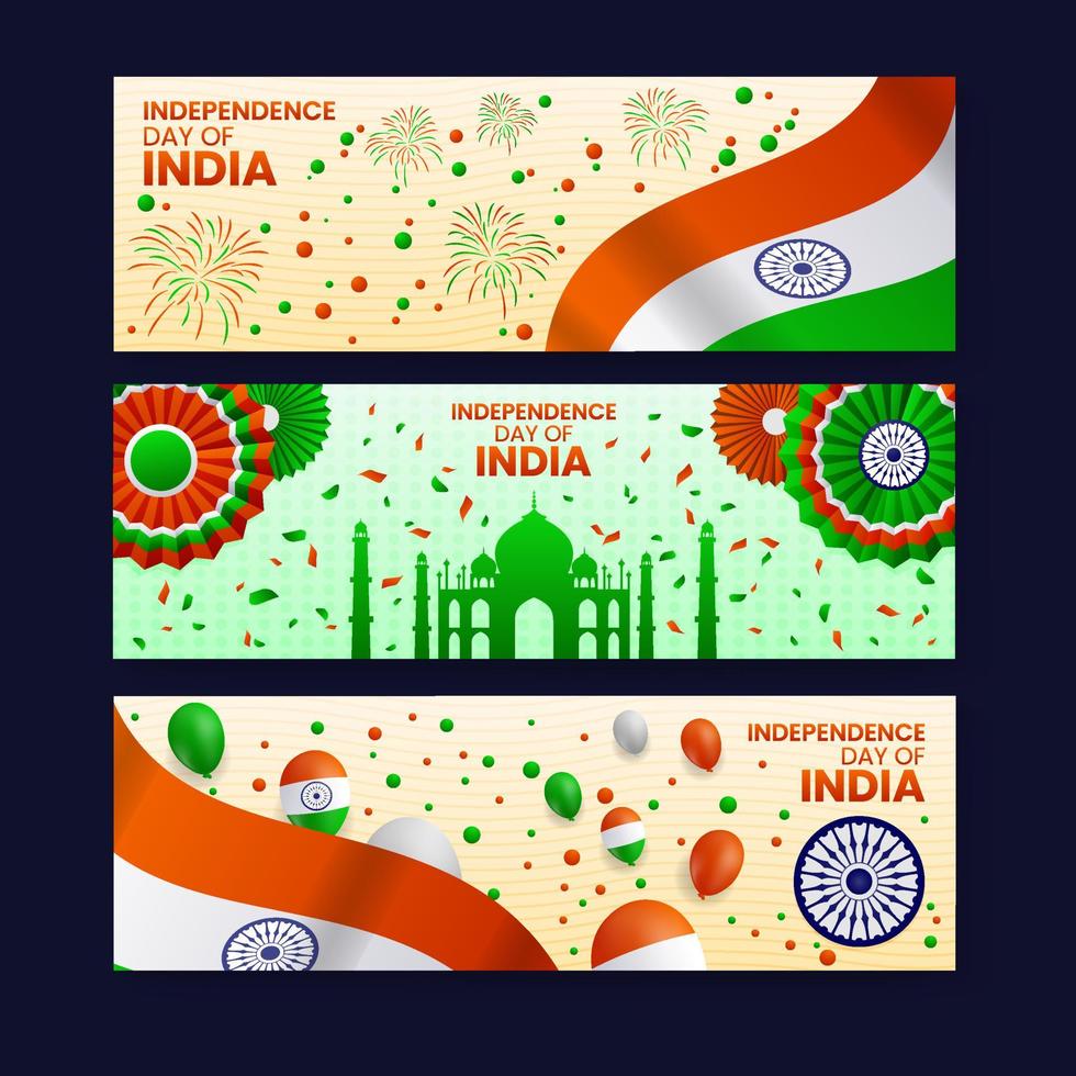 Banner zum Unabhängigkeitstag Indiens vektor
