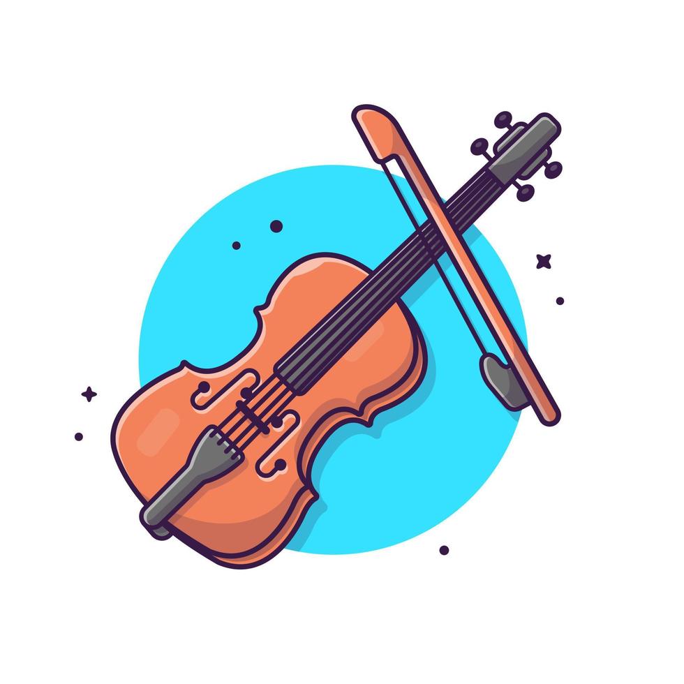 Violine Jazz musikalische Cartoon-Vektor-Symbol-Illustration. Kunstobjekt-Icon-Konzept isolierter Premium-Vektor. flacher Cartoon-Stil vektor