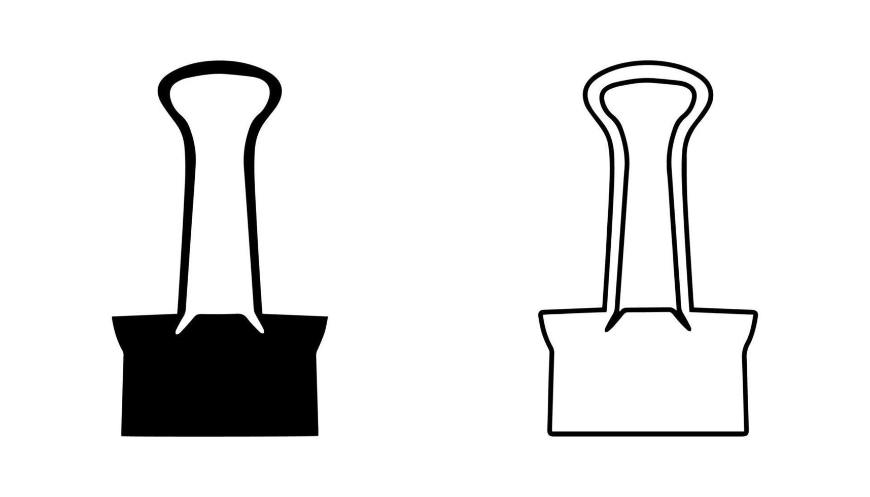 Symbol für schwarzen und weißen Befestigungsclip. Vektor-Illustration. vektor
