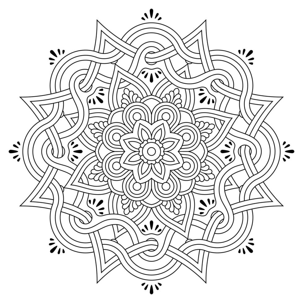 Mandala-Hintergrund, Mehndi, Tattoo, Islam, Arabisch, Indisch. minimales Blumenmuster. Malbuch Seite. vektor