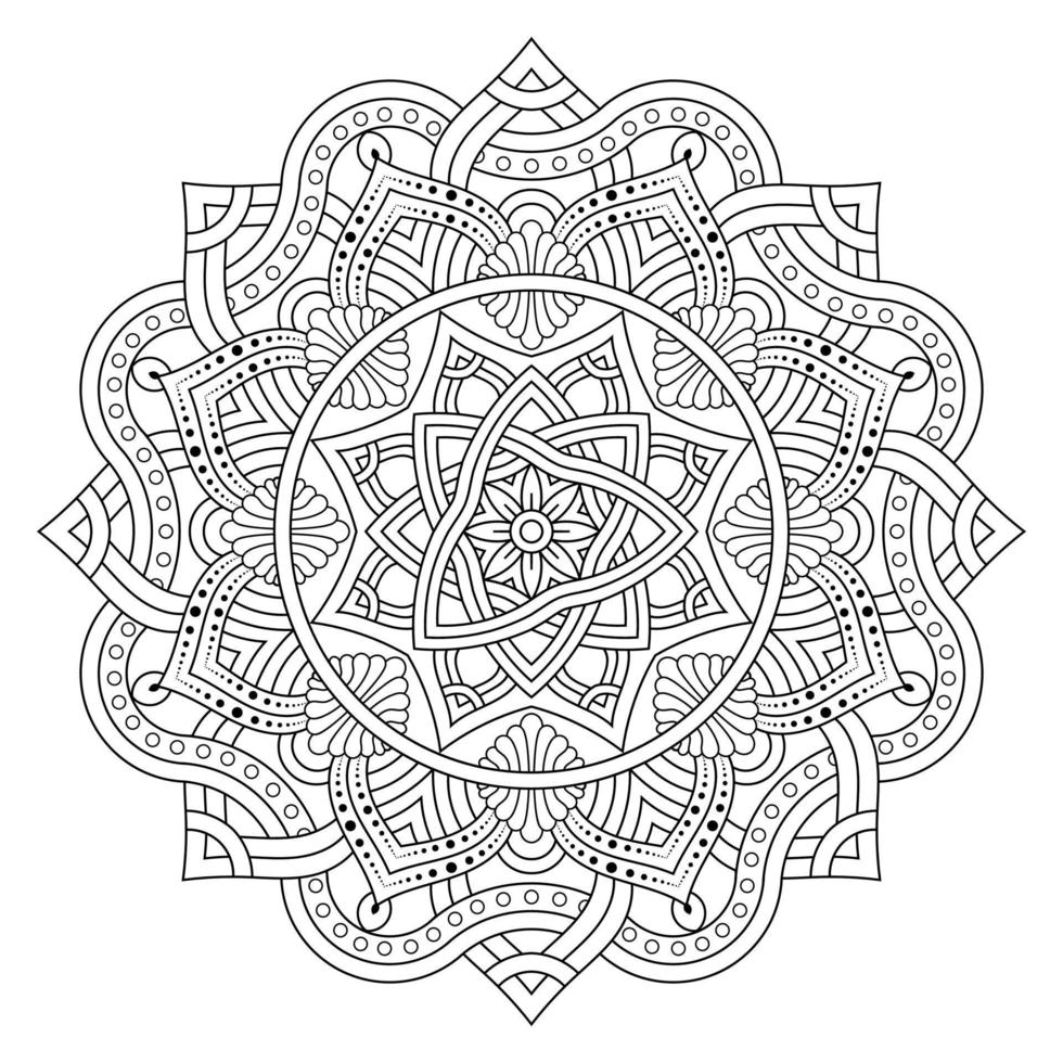 luxus ornamental mandala hintergrunddesign, tätowierung, islam, arabisch, indisch. minimales blumenmuster. buchseite zum ausmalen. vektor